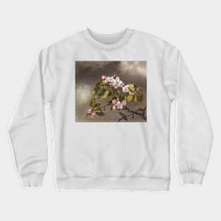 Rose painting, Hummingbird and Apple Blossoms (1875), flower painting Crewneck Sweatshirt